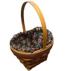 Longaberger 1999 Small Easter Basket with Fabric, Plastic Liner and Paperwork